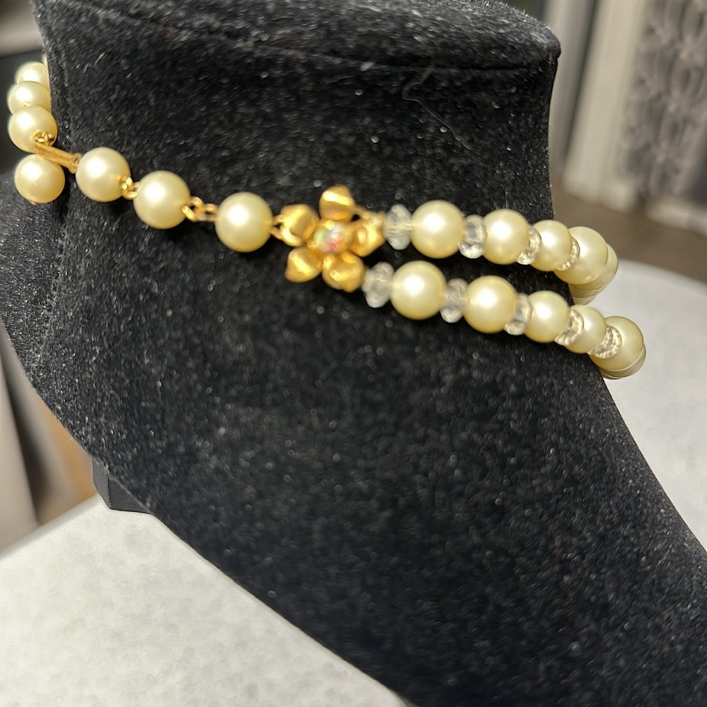 Mid-century stunning Vintage De Mario pearl and filigree necklace - Picture 2 of 8
